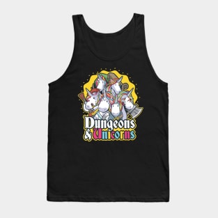 Dungeons and Unicorns Funny Halloween Kawaii Squad Party Tank Top